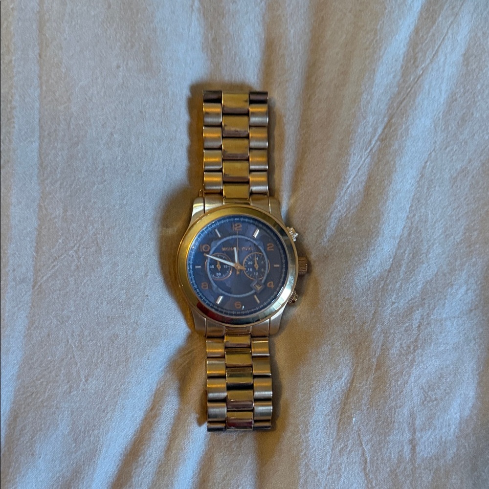 Michael Kors Gold and Blue Men's Watch